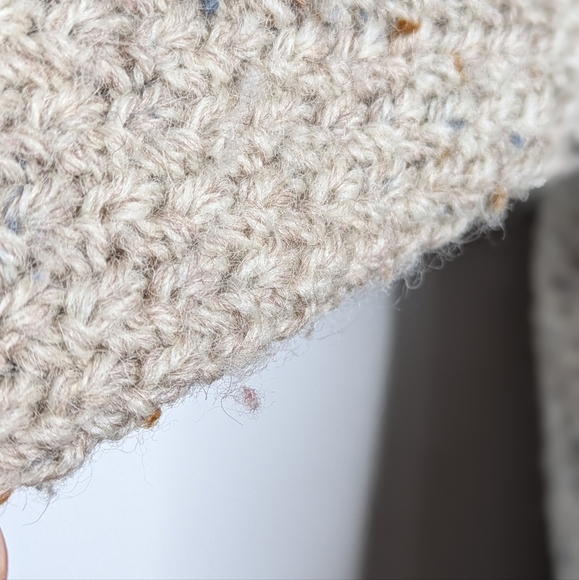 Highland Home Industries Cream Tan Wool Button Up Cardigan Sweater XL - Picture 3 of 9